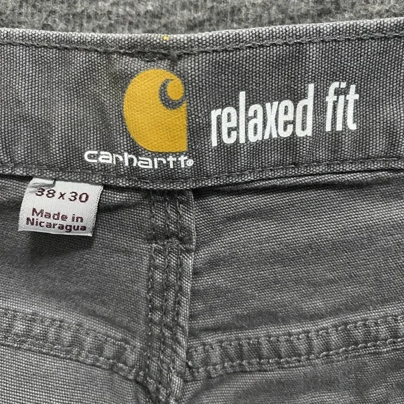 Carhartt Pants‎ Mens 38x30 Gray Rugged Flex Carpenter Canvas Relaxed Fit Utility - Picture 2 of 10